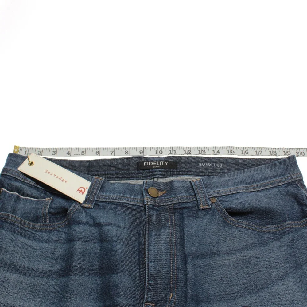 Fidelity NWT Jimmy Slim Straight 5 Pocket Jeans Size 38 US in Blue Cotton Blend